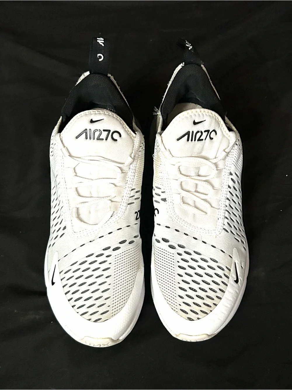 Nike Air Max 270 White Black Women's Size 7.5 Running Shoes AH6789-100